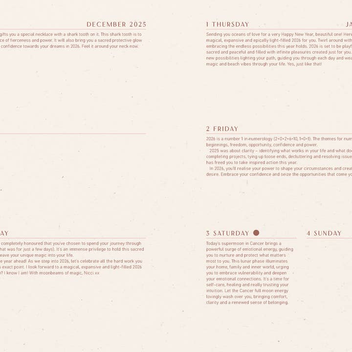 WONDER IMPORTS AUSTRALIA - Wholesale Journal/diary - 2026 Moon Goddess Diary4