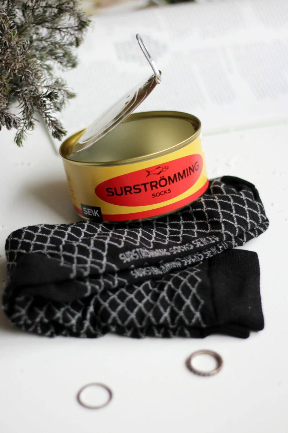 Black Tinned Fish Socks - Surströmming for wholesale on Faire1