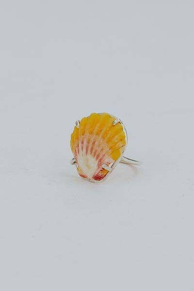 Wings Hawaii - Wholesale Cocktail/Statement Ring - Prong Set Sunrise Shell Ring - SS3