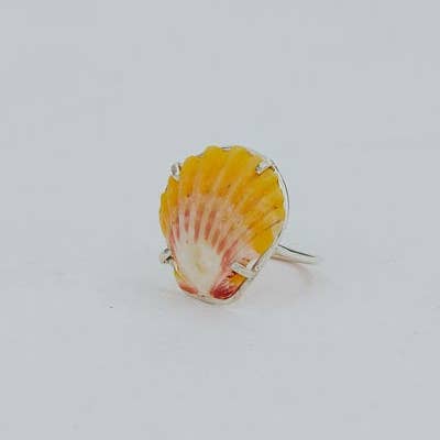 Wings Hawaii - Wholesale Cocktail/Statement Ring - Prong Set Sunrise Shell Ring - SS3