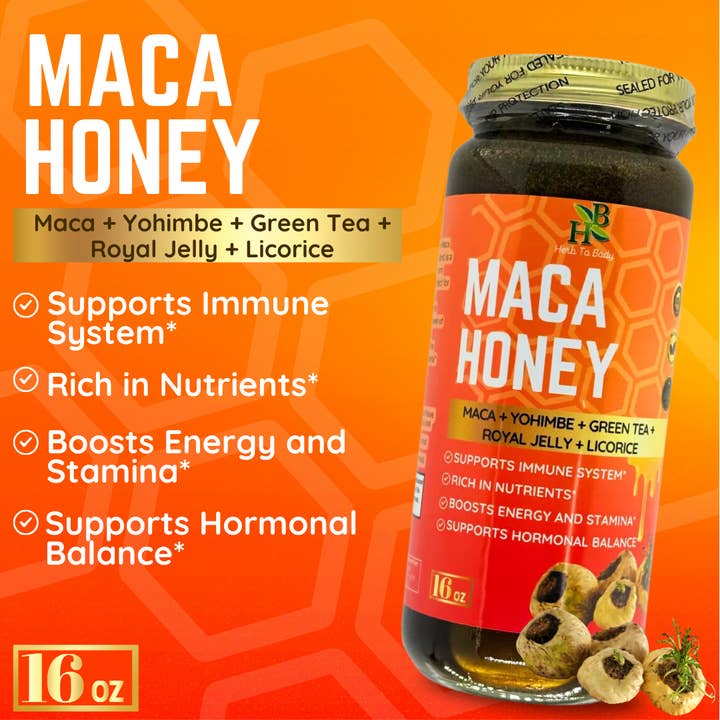 Herb To Body - Wholesale Honey - Maca Honey 16oz1