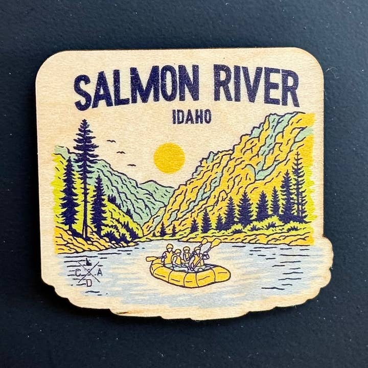 Salmon River Idaho Wooden Magnet (Printed) for wholesale by IdaWholesale