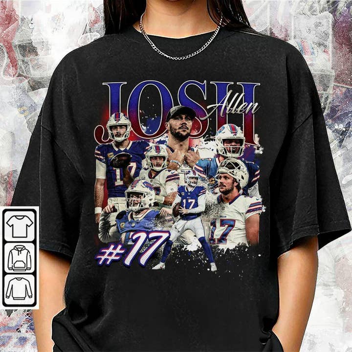 TheKingShirt - Wholesale Graphic Sweatshirt - Women's - Josh Allen Buffalo Bills Spirit Football Long Sleeve Tee2