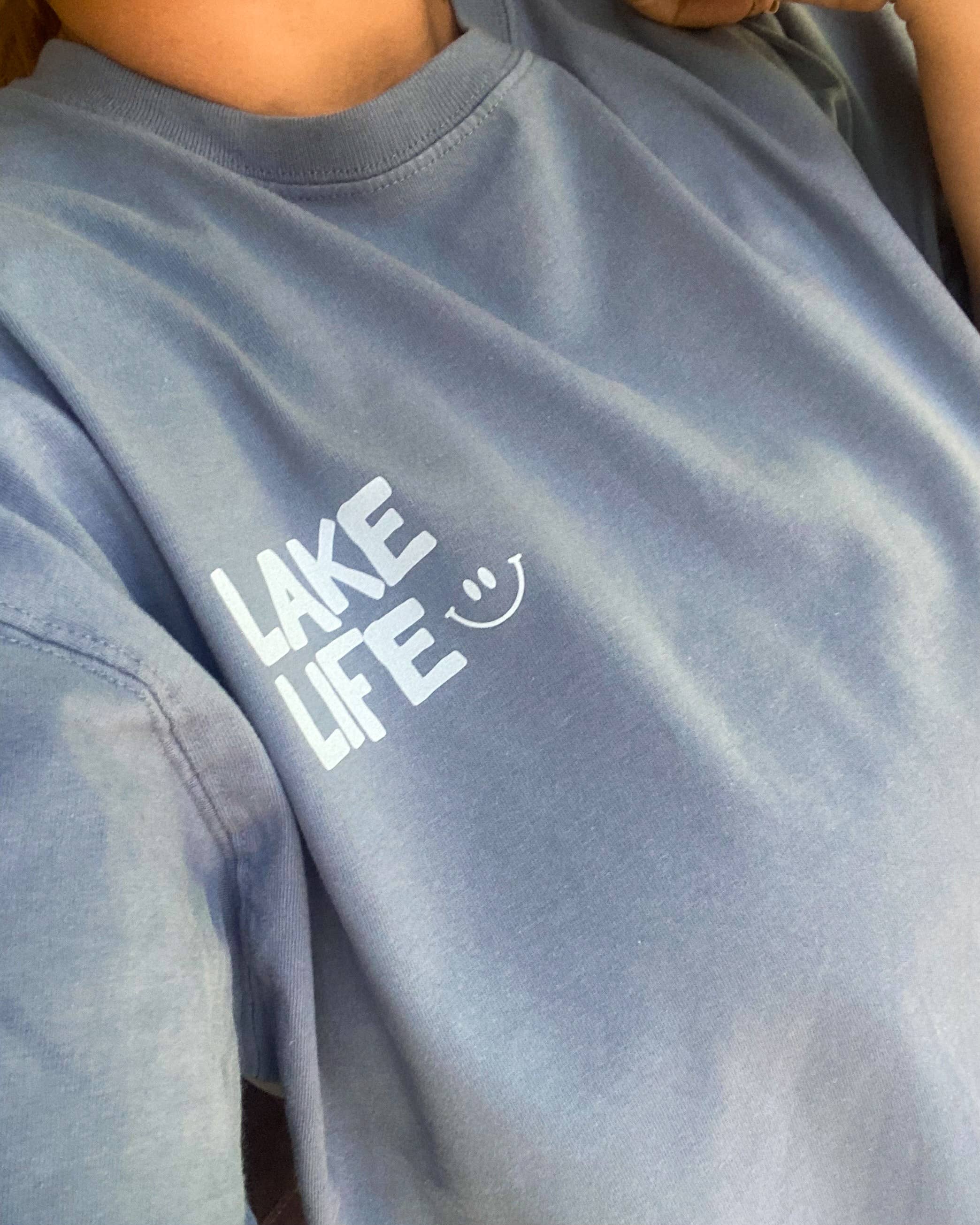 Rad Vibes Only - Wholesale Screen Printed T-Shirt - Women's - Lake Life Garment Dyed Tee Smiley Summer T-Shirt Boating Fun1