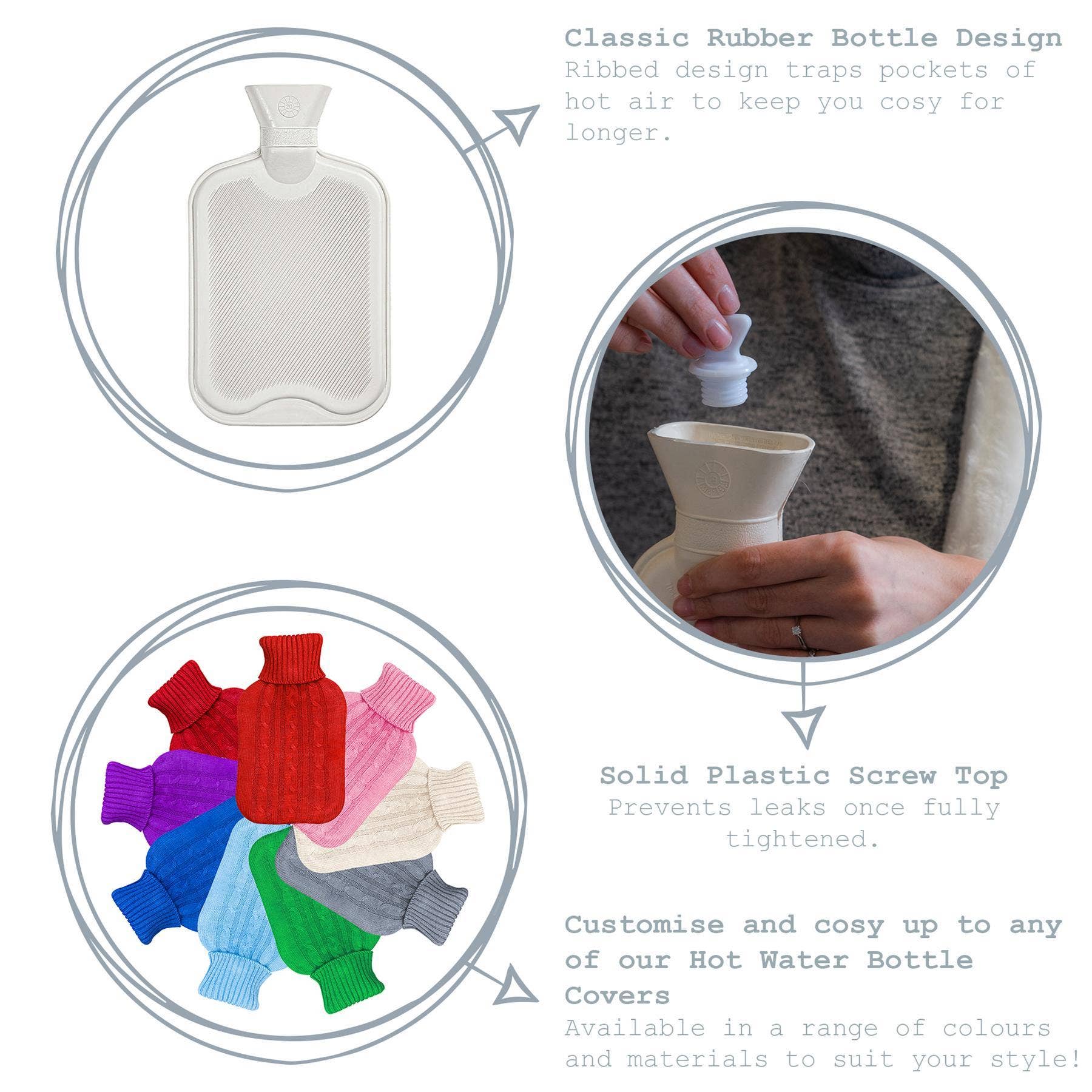 Rinkit Ltd - Wholesale Hot/Cold Compress - Harbour Housewares Hot Water Bottle - 2 Litres - Cream2