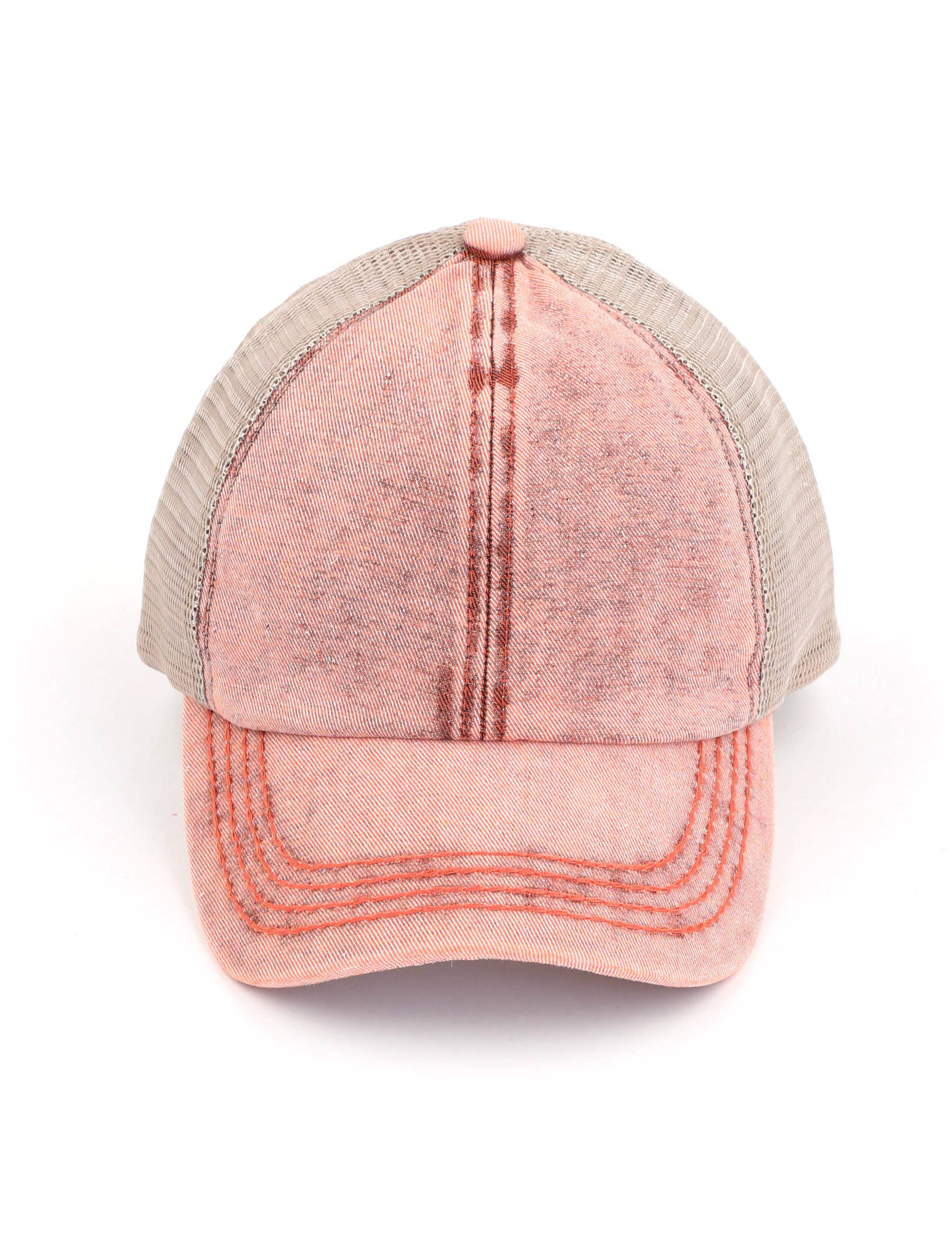 Truly Contagious - Wholesale Ponytail Cap - Women's - CC Washed Denim Criss Cross Cap ( BT-1009 )5
