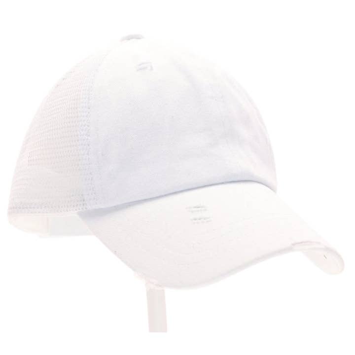 C.C Beanie - Wholesale Baseball Cap - Kids - KIDS Distressed Criss-Cross High Ponytail CC Ball Cap KIDSBT