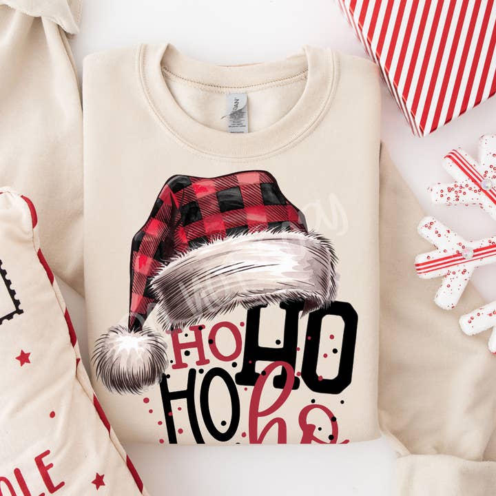 Ho Ho Ho Santa Hat -Holiday Sweatshirt for wholesale by Cash & Drix Wholesale