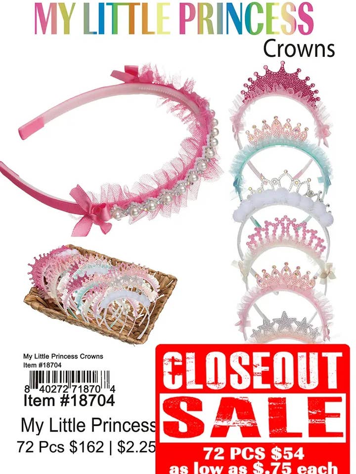 My Little Princess Crowns 72 Pcs. . for wholesale by Puka Creations