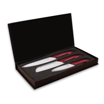 Wholesale Ceramic 4 Pcs Knife Set with Knives Holder for your store - Faire