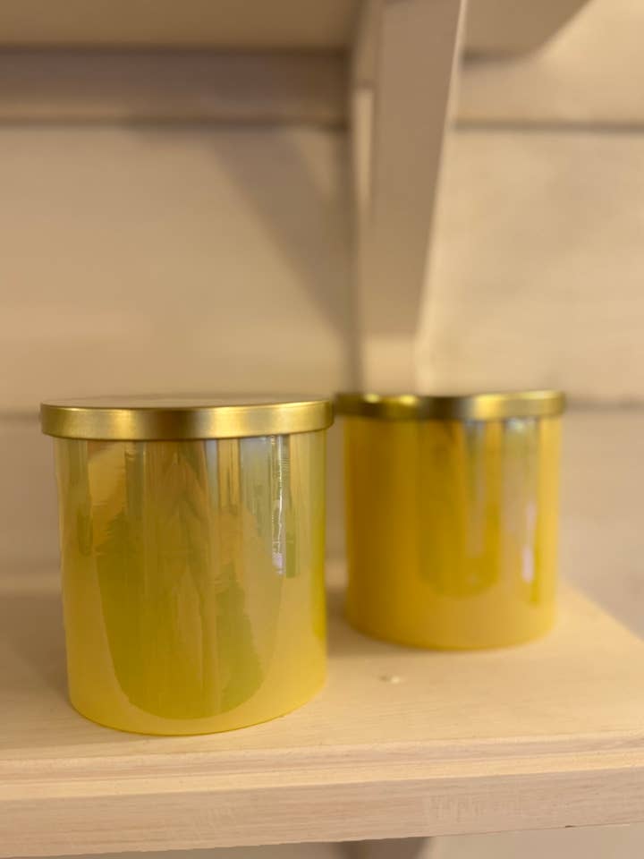 Yellow Iridescent Tumbler Candle -No Label (White Label) for wholesale by Illuminate Space