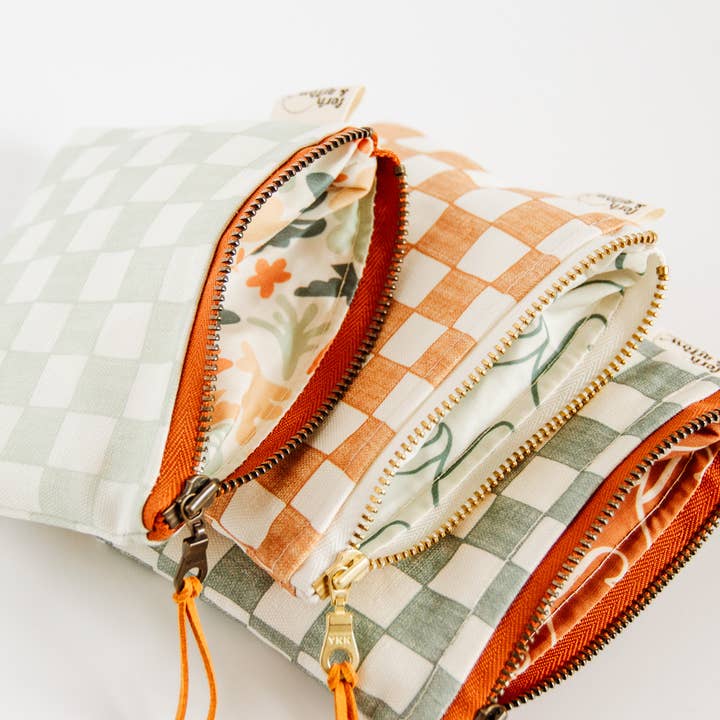 Fern & Arrow - Vendita all'ingrosso Portamonete - Donna - Borsa per Trucco a Quadretti Boho Chic per Lei12