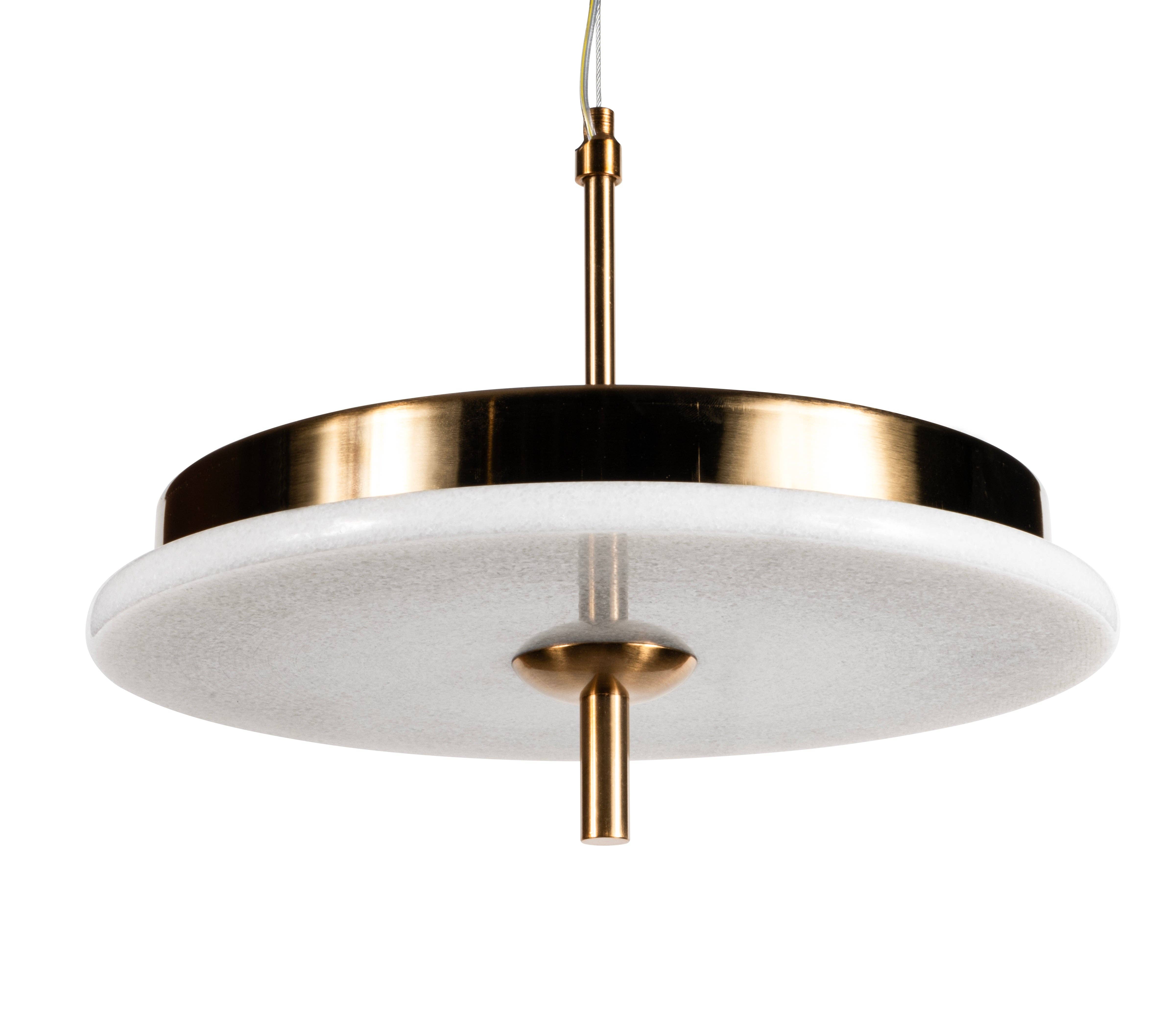 Eclipse Lighting - Wholesale Chandelier/Hanging Light - Luxury Marble LED Pendant Light for Dining Table & Kitchen Island – Custom Brass Fixture, Natural Stone Disc Chandelier, Alabaster Marble9