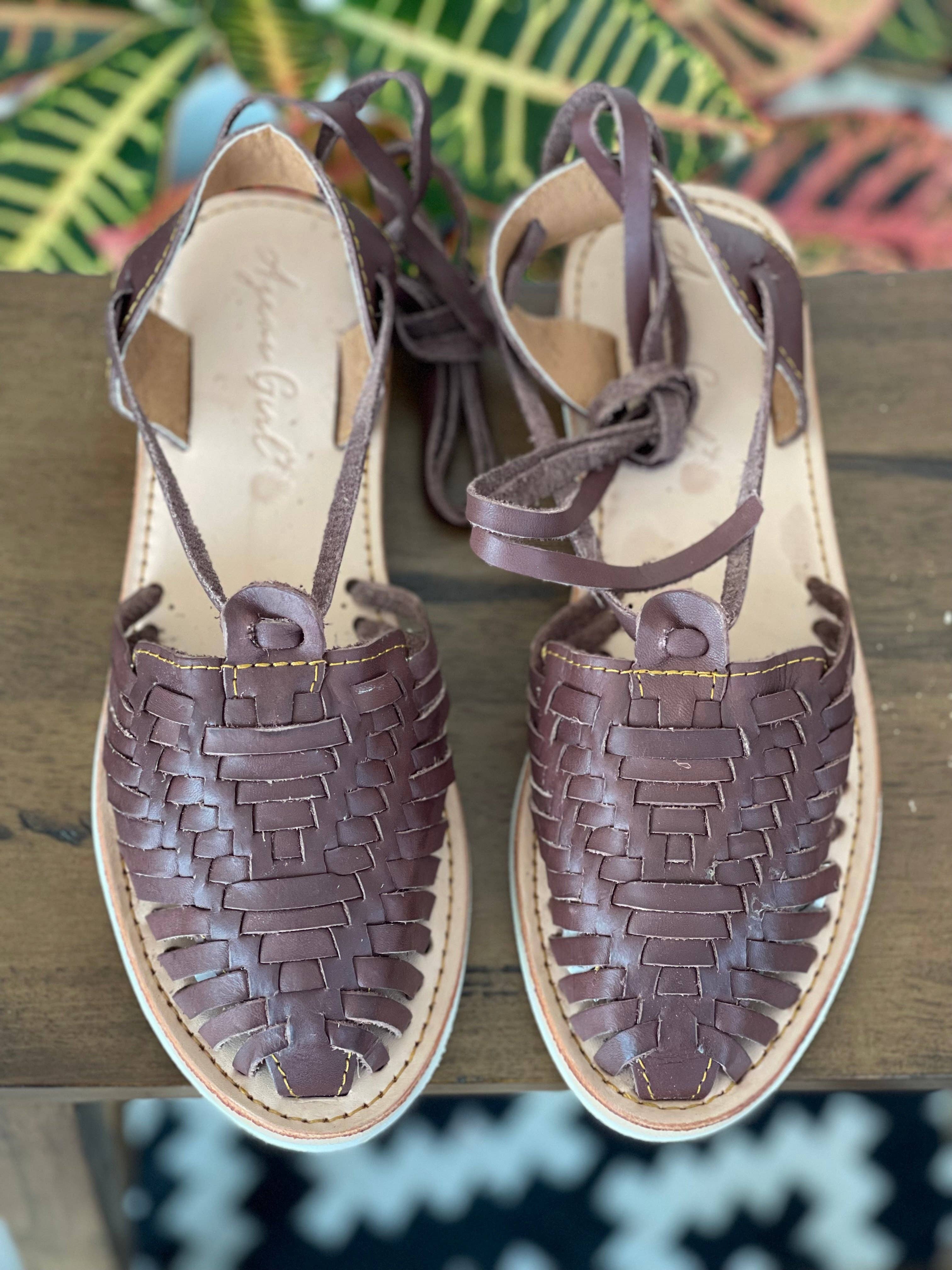 Agave Girl - Wholesale Sandals - Women's - Alondra Lace-Up Huaraches - Dark Brown2