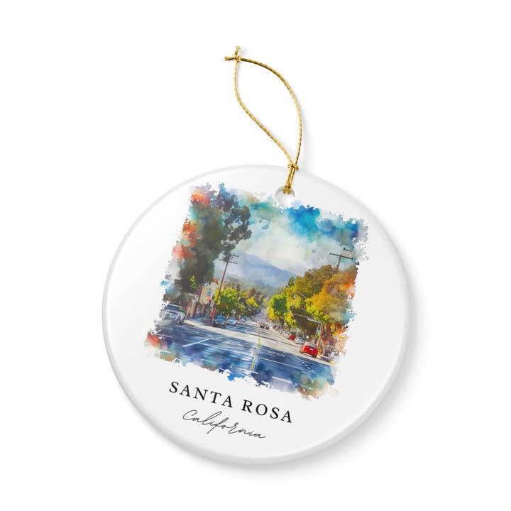 Premium Travel Art - Wholesale Ornament - Santa Rosa Ornament: Unique Santa Rosa Souvenir, Santa Rosa Xmas Decor, and Authentic Santa Rosa California Gift2
