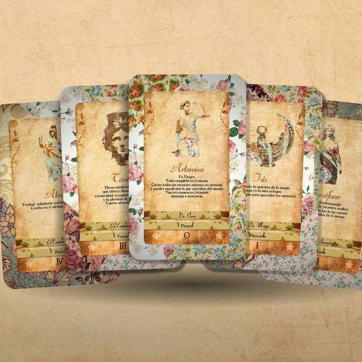 Ibiza Tarot USA - Wholesale Tarot Cards - Tarot Deck - Goddess Power Cards - Major Arcana - Sacred Feminine Oracle (Spanish)4