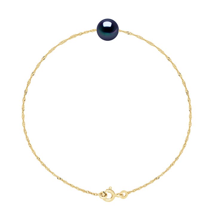 Genuine Water-Cultured Pearl Necklace - Yellow Gold for wholesale by Mitzuko