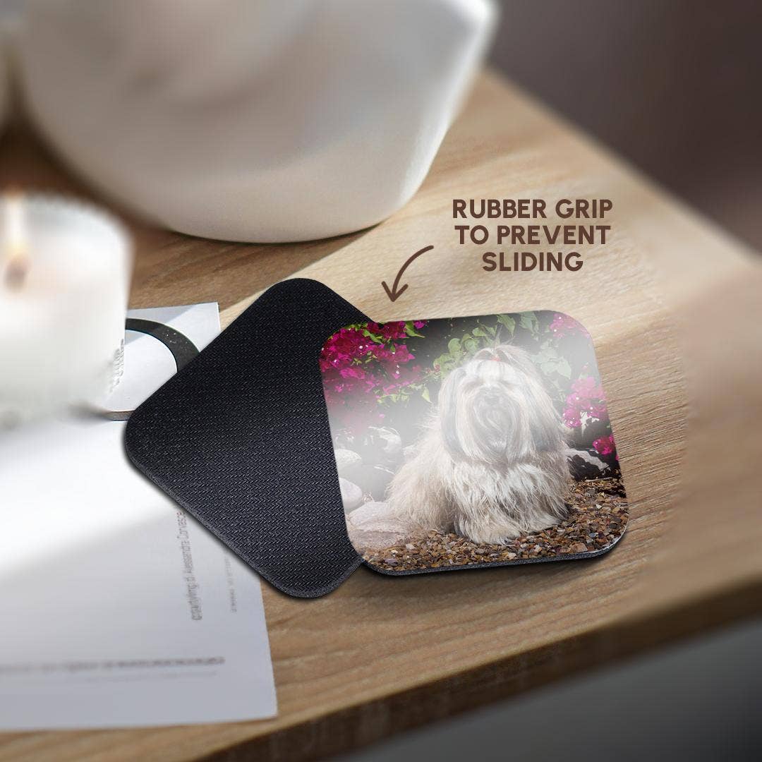 3dRose - Wholesale Coasters - 3dRose, Havanese sitting in front of flowers , Coaster10