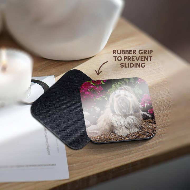 3dRose - Wholesale Coasters - 3dRose, Havanese sitting in front of flowers , Coaster10