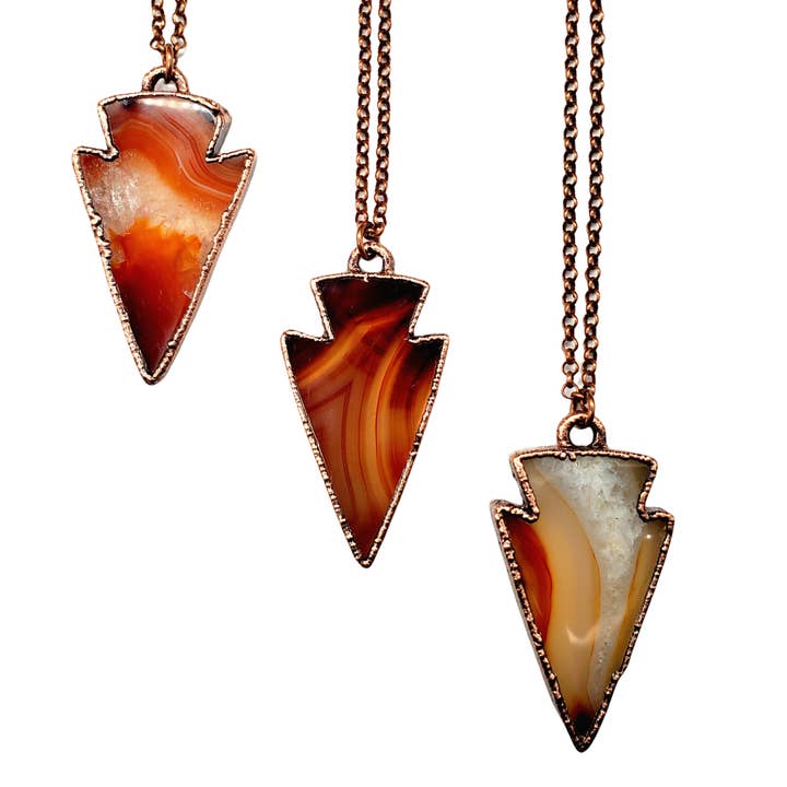 Carnelian Arrowhead Necklace for wholesale by MergingMetals
