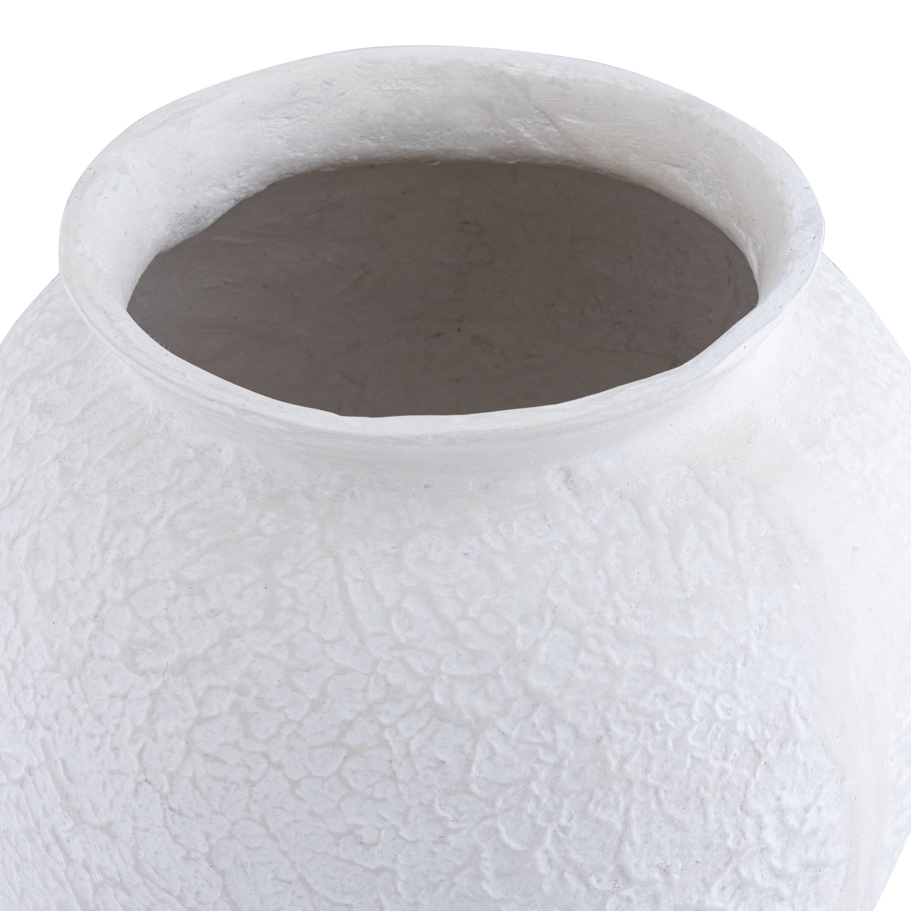 Paper Mache Pot Natural White Dia 12.20" for wholesale on Faire5