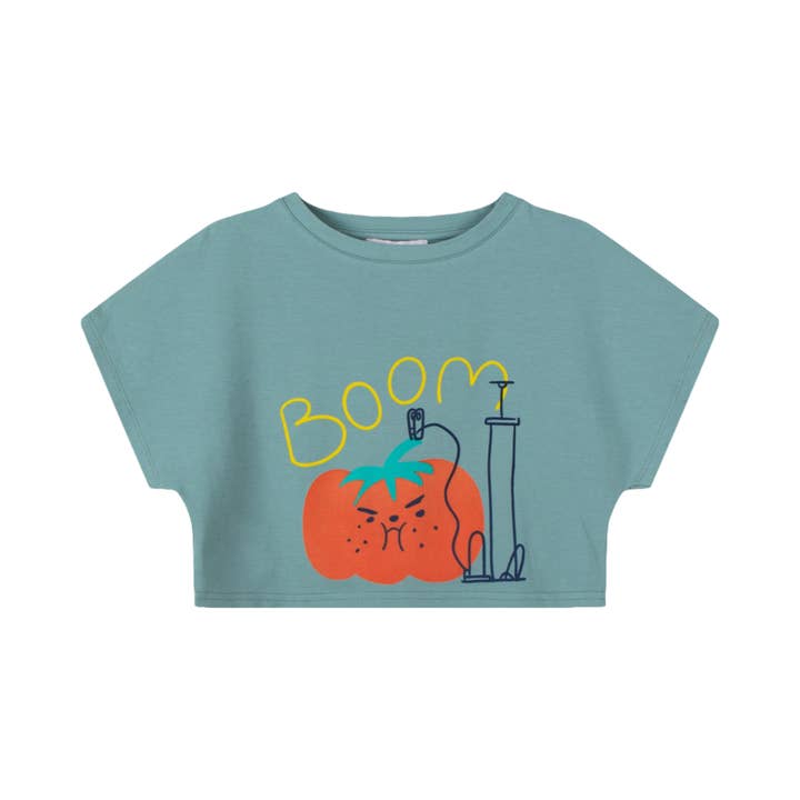 Camiseta corta Mineral Green Boom Tomato para venta al por mayor de iMiN Kids