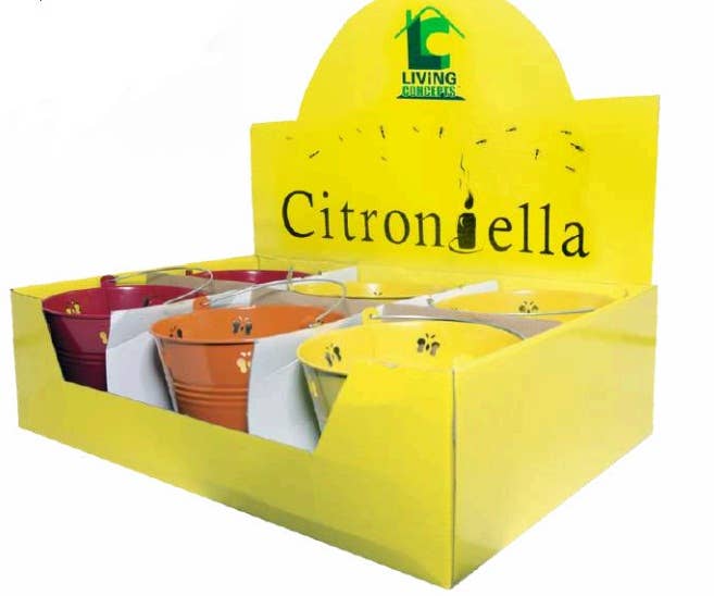 Living Concepts - Wholesale Bucket/Pail - Citronella Candles Bucket 7" Asst Colors1