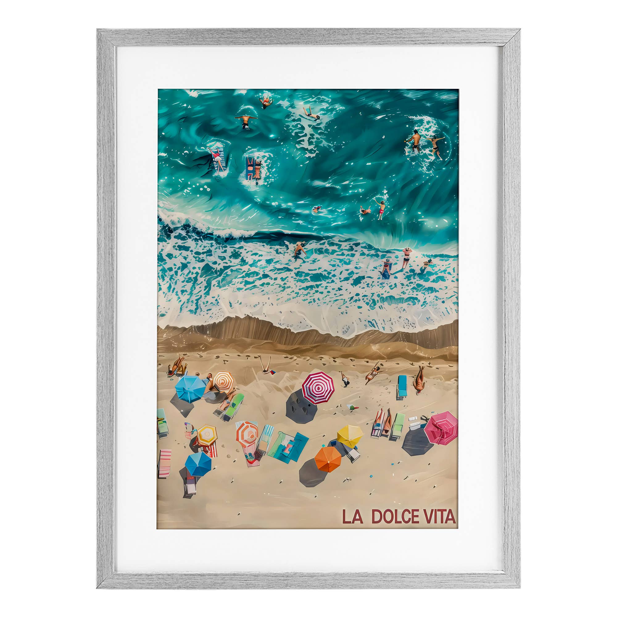 Stupell Industries - Wholesale Wall Sign - Family Beach Dolce Vita - Print Under Glass Wall Art11