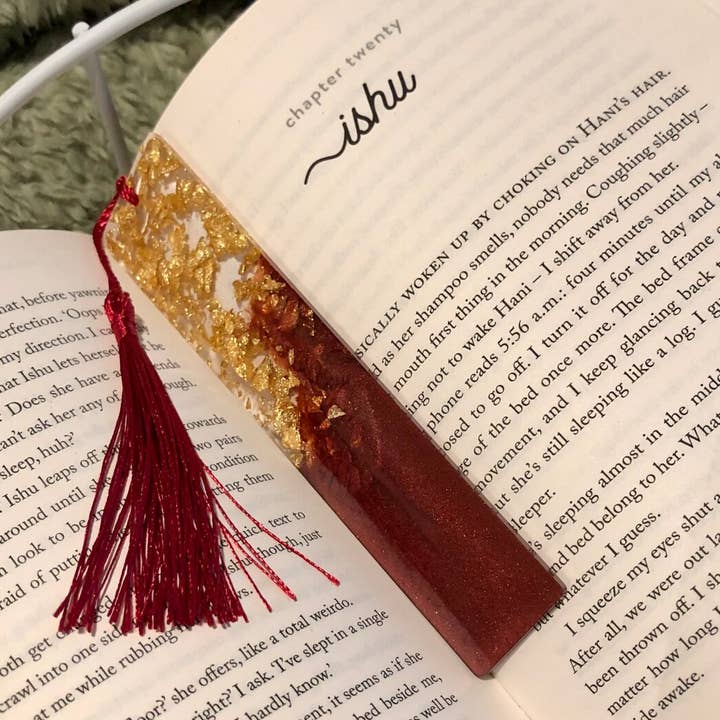 Sweet Heat Studios – wholesale Bokmärke – Rött och guldhartsbokmärke2