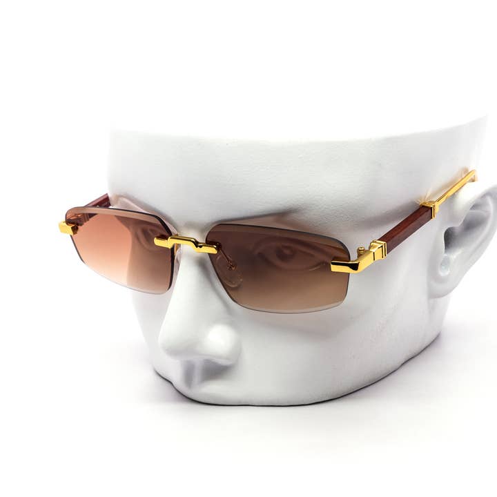 Still Friday - Wholesale Sunglasses - Unisex - Rimless Trapezoid Gradient Luxury Metal Sunglasses4