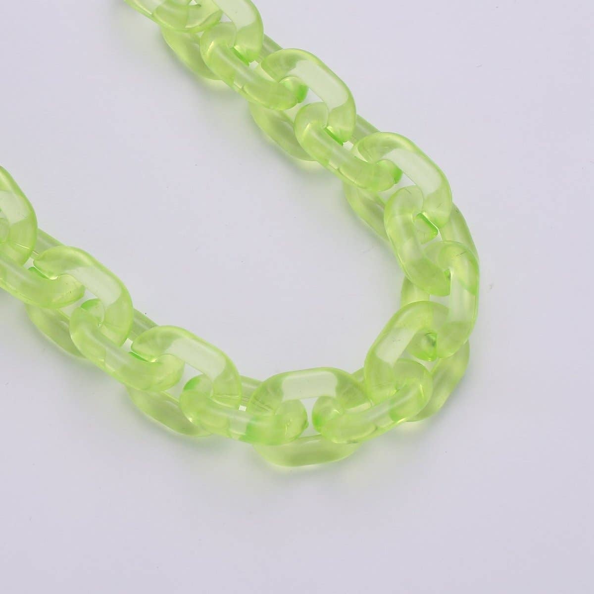 Aim Eternal - Wholesale Link & Chain Necklace - 1X Clear Oval Acrylic Link Chain, Translucent Plastic Chain, Chunky Necklace Chain with Open Links Size 23.8mm x 18.8mm6