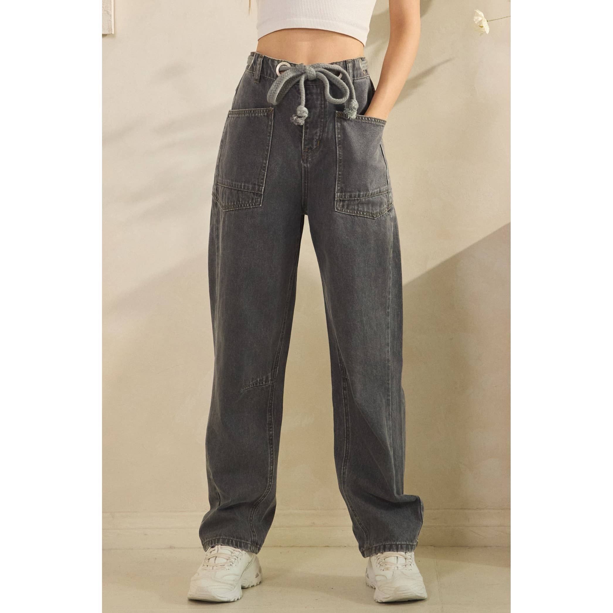 Sage + Fig - Wholesale Pants - Women's - VINTAGE ROPE TIE DENIM (SP7988)12