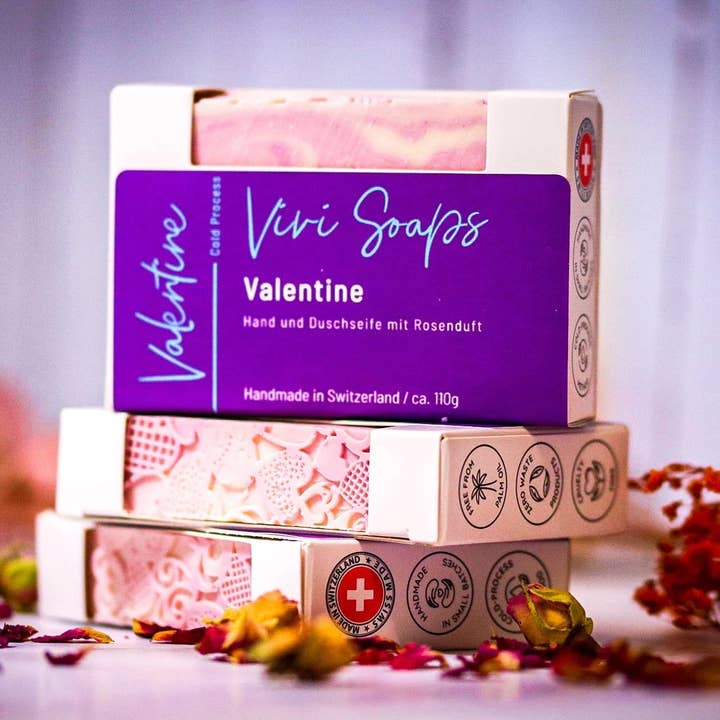ViviSoaps - Wholesale Bar Soap - Valentine handmade rose scented soap