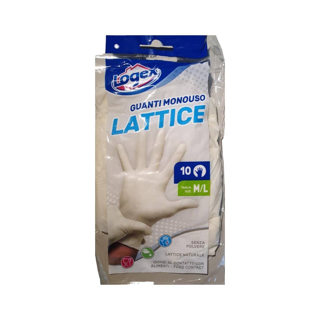 pirotta srl - Wholesale Gloves - Unisex - Blister 10 Disposable Natural Latex Gloves M-L1