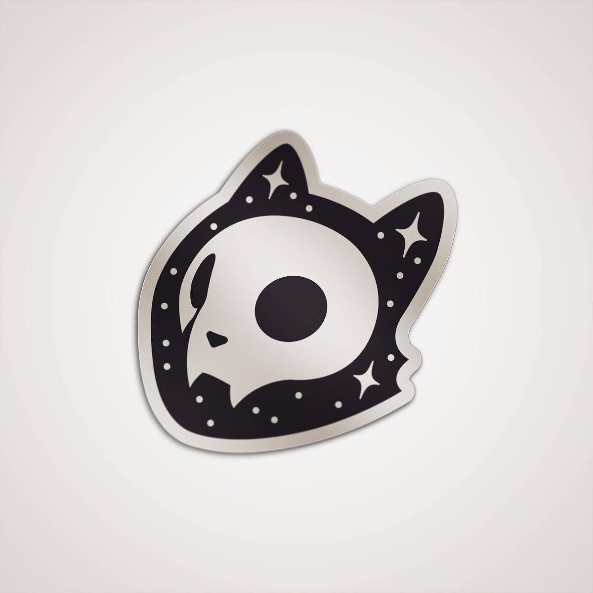 The Fabled Creative Co. – Engroshandel Klistermærke – Space Cat - mat sølv klistermærke