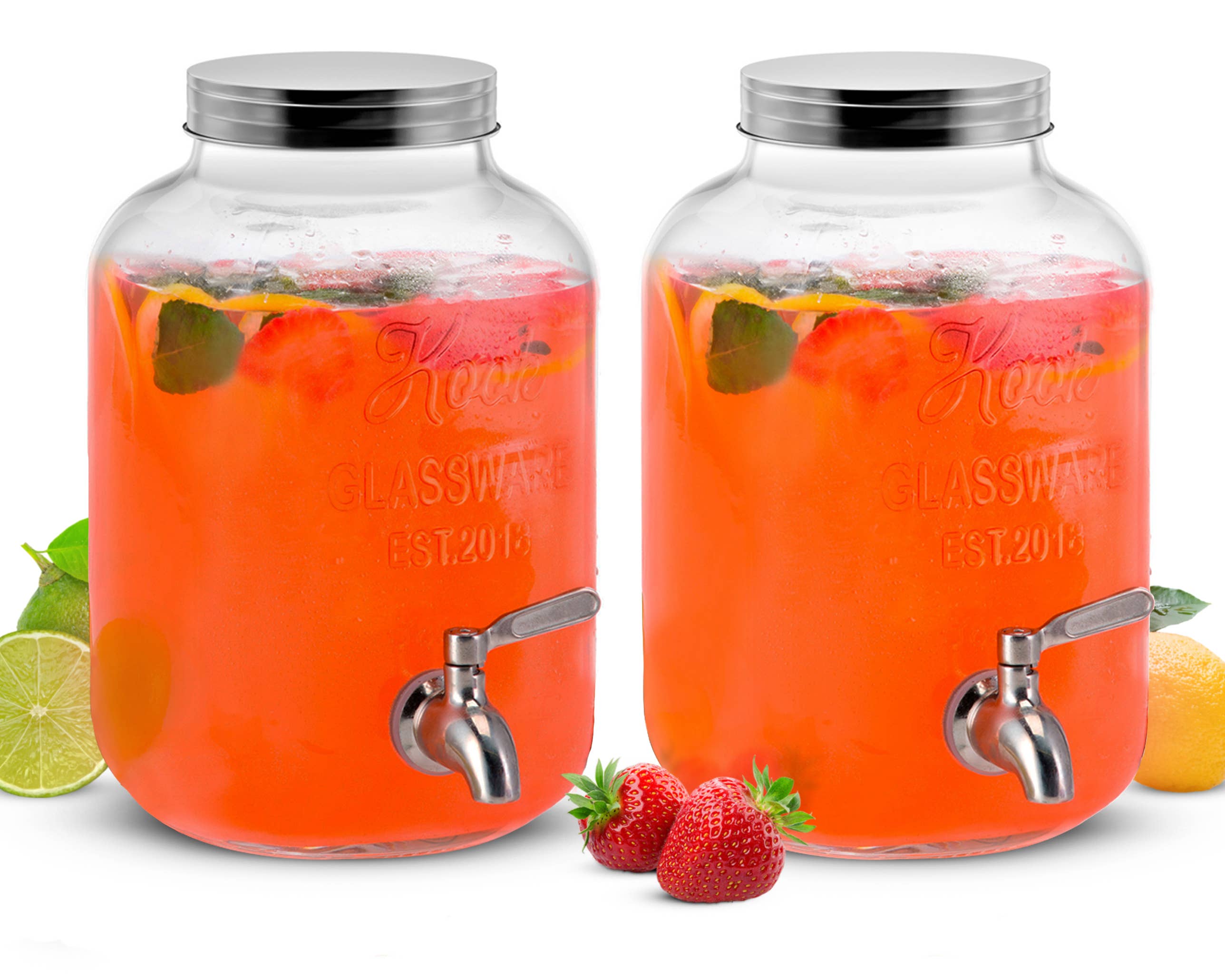 Kook - Wholesale Drink Dispenser - Kook Glass Drink Dispenser with Stainless Steel Spigot 1 Gal9