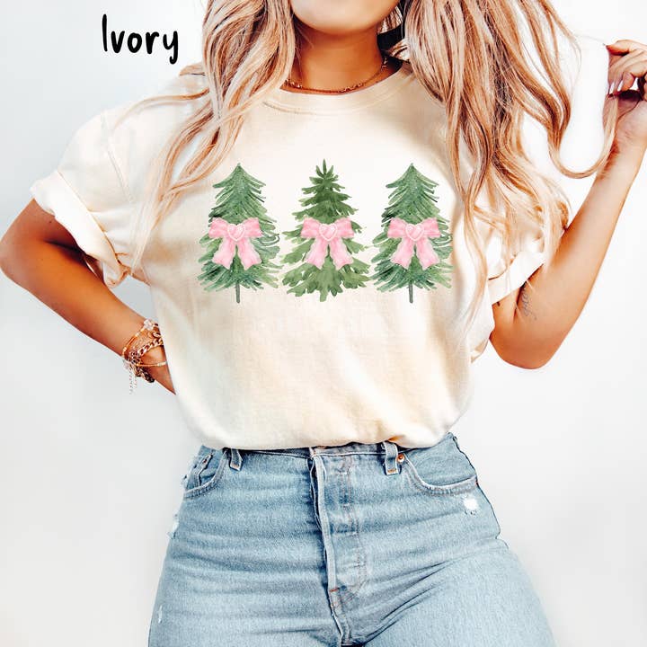 Comfort Colors Christmas Tree Bow Shirt, Christmas Sweater for wholesale by Glaime