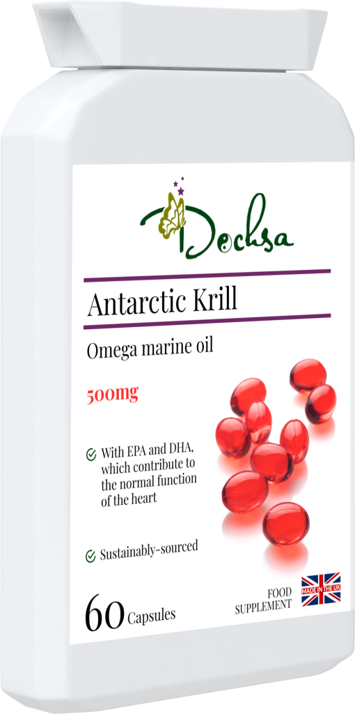 Dochsa Ltd – wholesale Oralt tillskott/Vitamin – Antarktisk Krill 60 Gelkapslar - Hjärtat EPA & DHA3