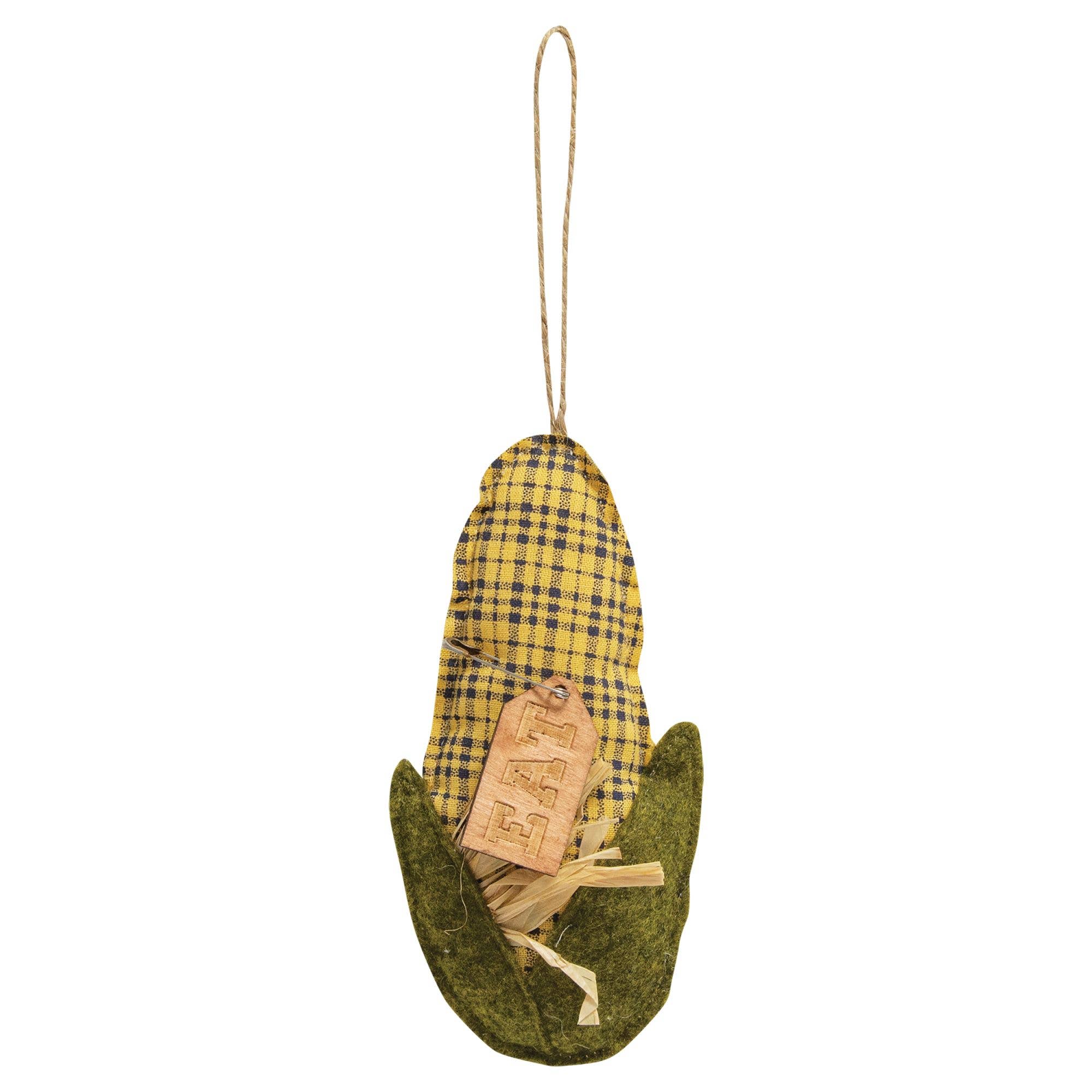 The Hearthside Collection - Wholesale Ornament - Primitive Fabric Corn Cob Ornament with "Eat" Tag0