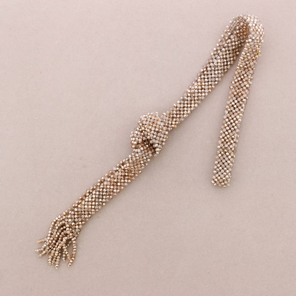 Sonata - Wholesale Beaded/Pearl Necklace - Faceted Crystal Tie Long Necklace3