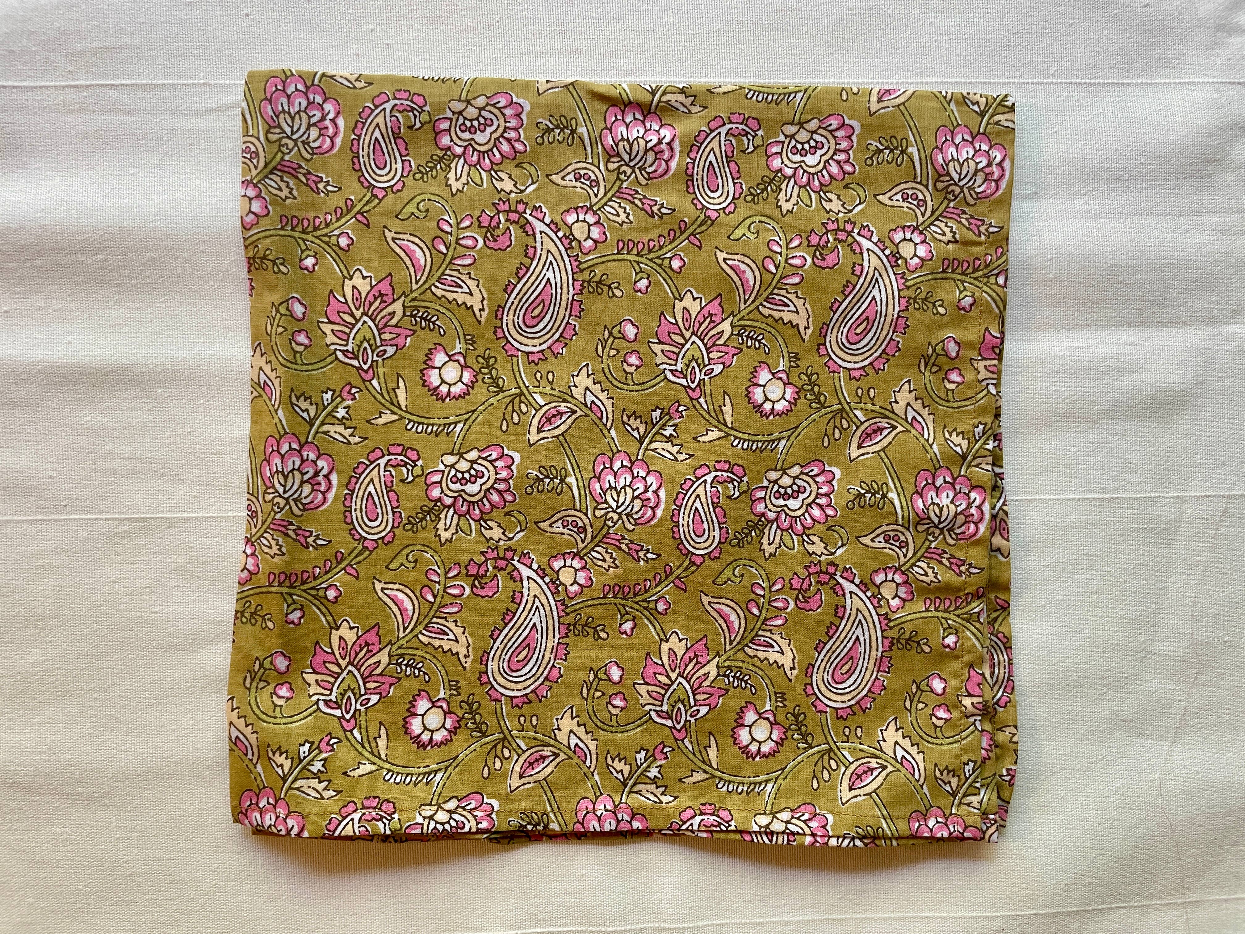 Curiosity - Wholesale Dinner & Cloth Napkin - Handcrafted 100% Cotton Block Print Cloth Napkin – Set of 435