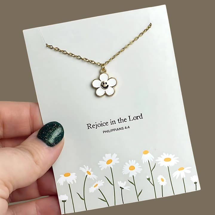 Rejoice in the Lord Charm Necklace | Christian Jewelry for wholesale by Wild Dogwood Designs