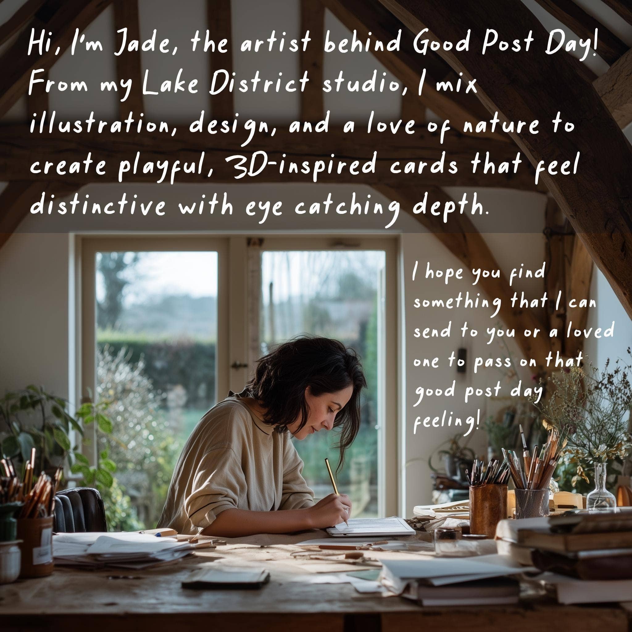 Good Post Day – wholesale Season’s Greetings card – Badger & Moon Christmas 2D Print Shadow Box Card 6