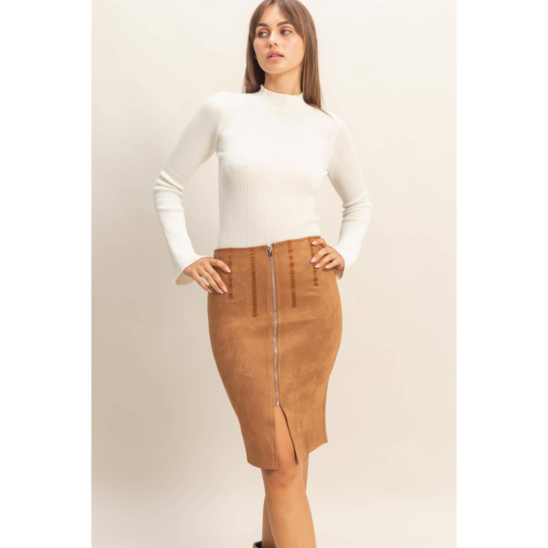 HYFVE - Vente Jupe – femme - Jupe crayon à fermeture éclair devant4