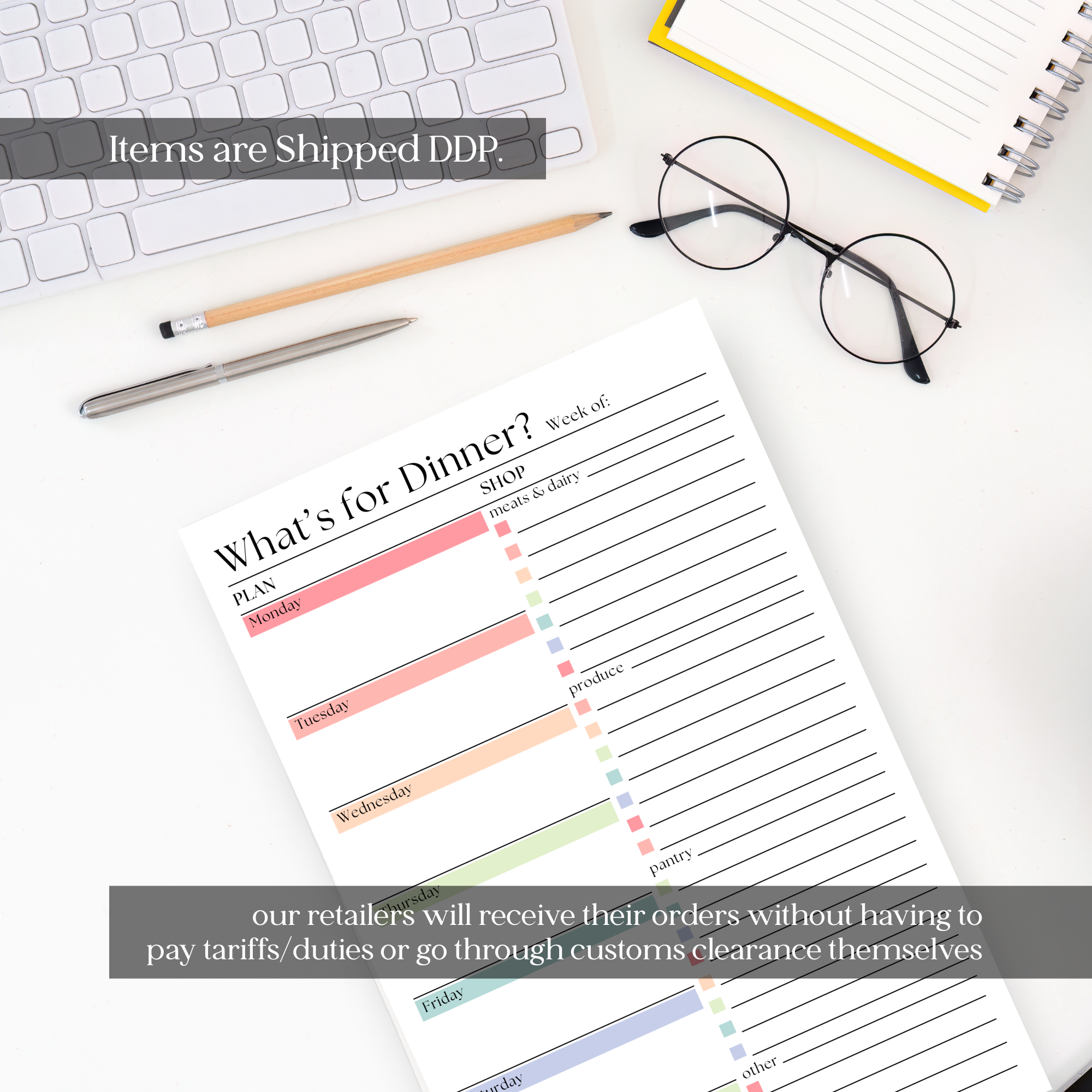 Eleventh and Taylor - Wholesale Notepad - Weekly Meal Planner and Shopping List: 50-Page Notepad3