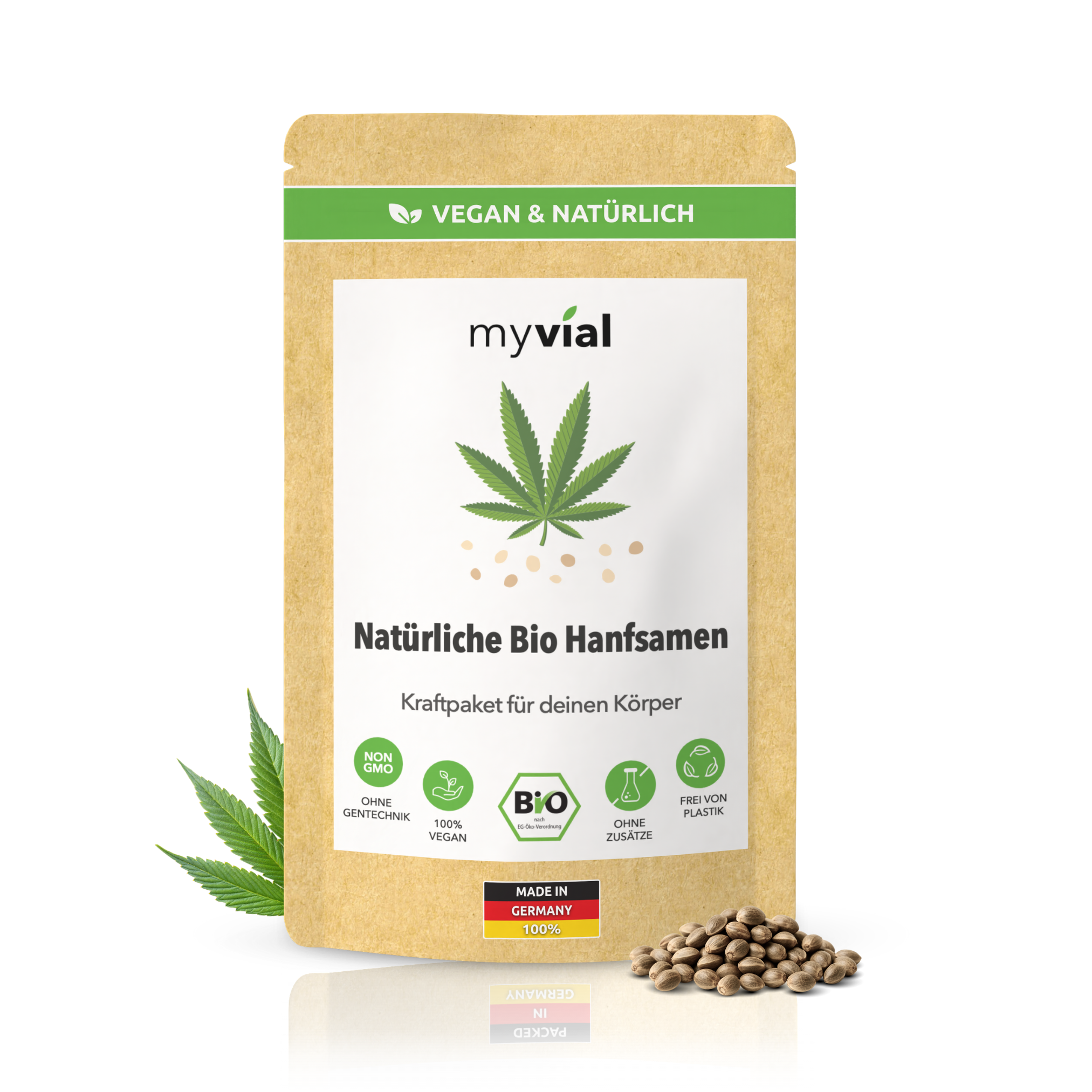 myvial - Vente Graines de plantes - Graines de chanvre biologiques non décortiquées0