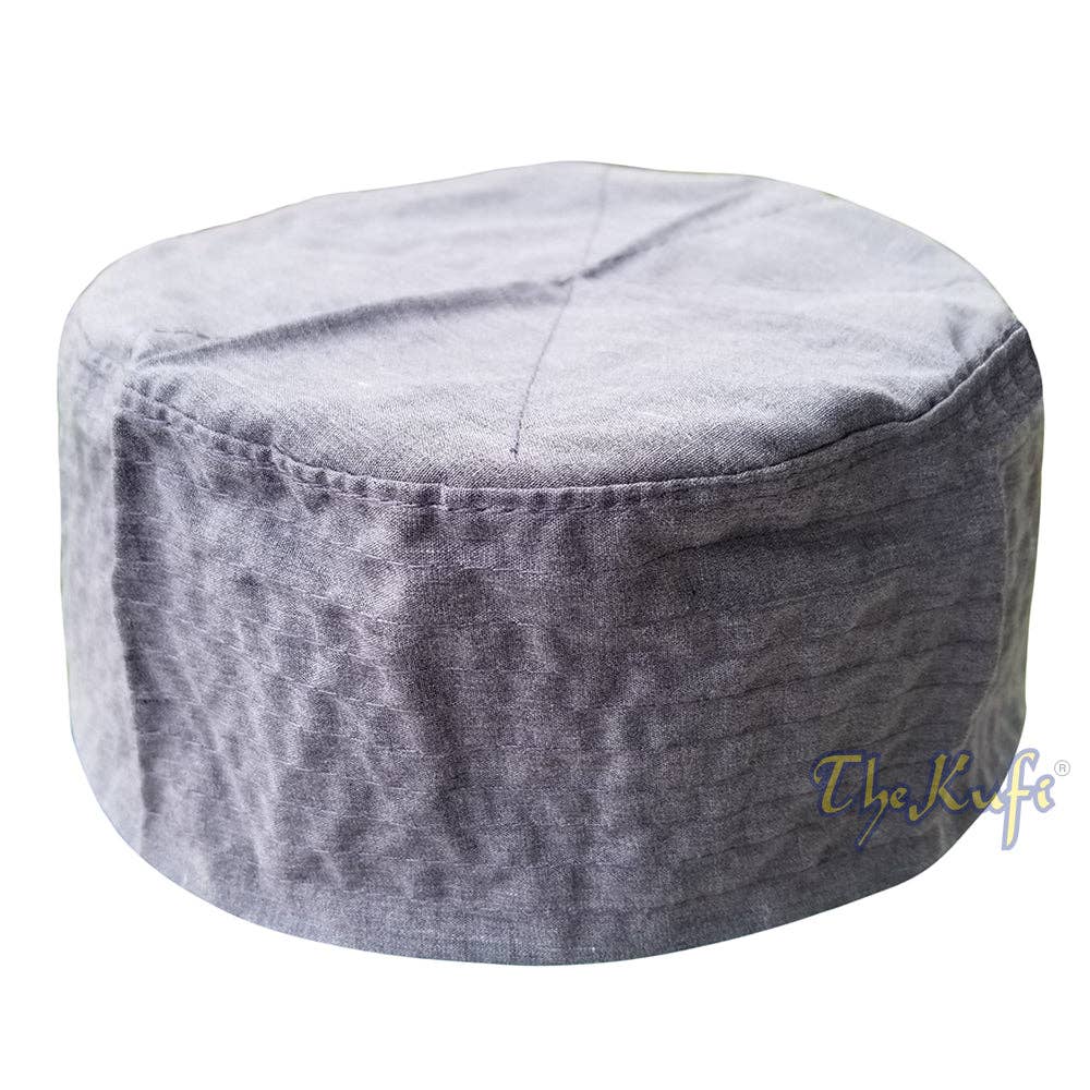 IndoMode - Wholesale  - Gray Turkish Plain Flat Top Fabric Kufis3