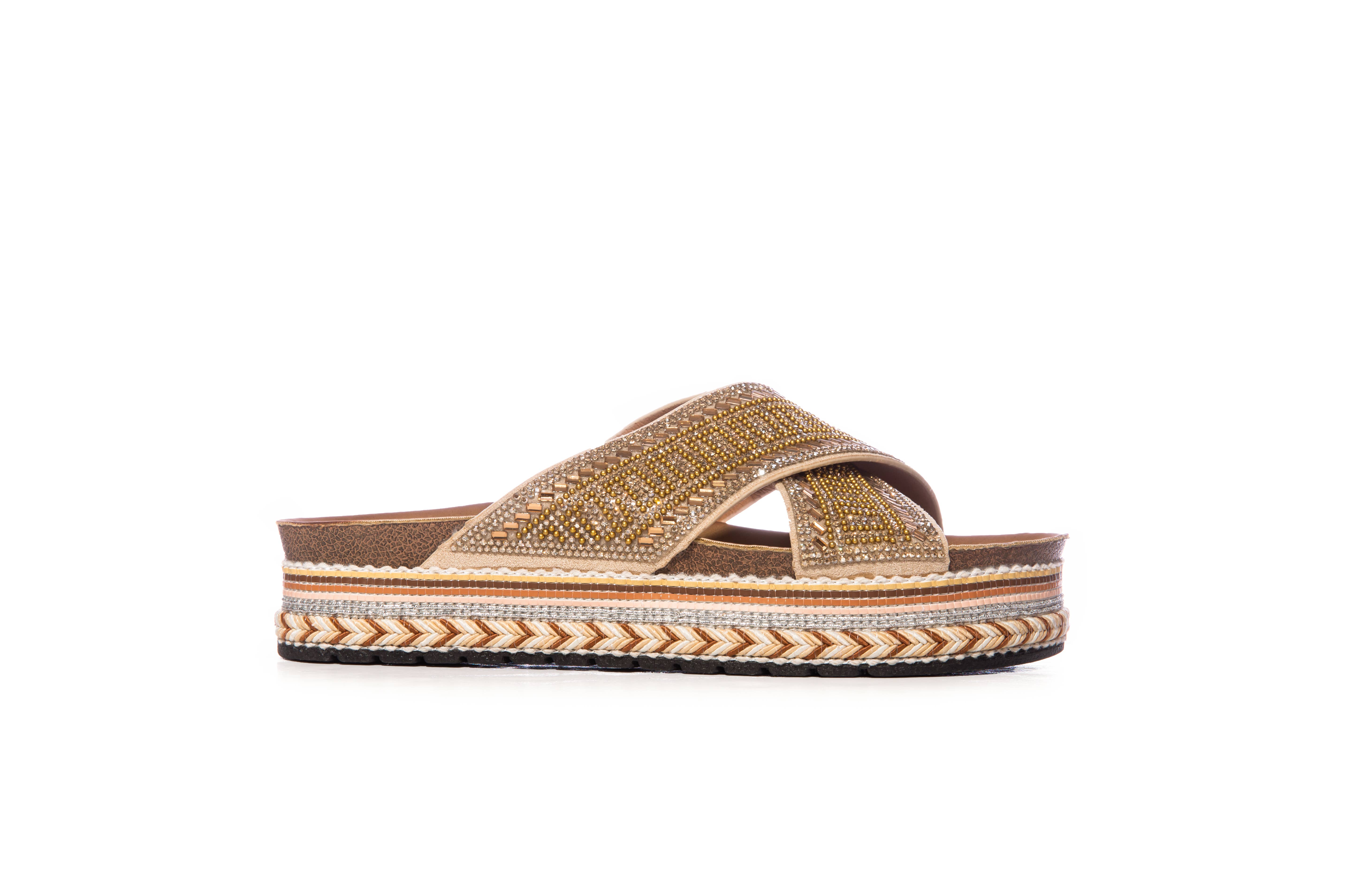 LADY GLORY - Wholesale Sandals - Women's - Platform mules with cross strap3