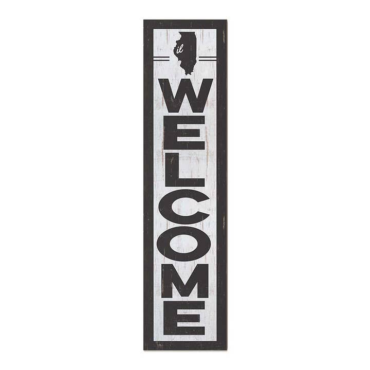 11x46 State Welcome Illinois Leaner Sign for wholesale by Kindred Hearts
