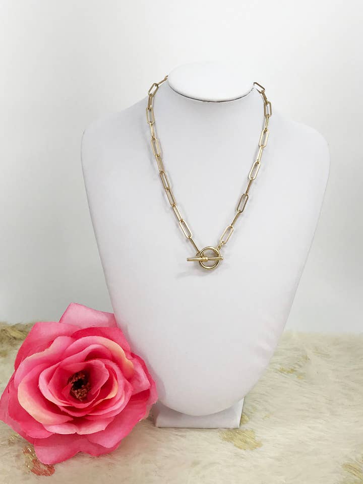 Smooth Paperclip Chain Necklace - N782 for wholesale by Magnolia & Peach Jewelry Boutique, LLC